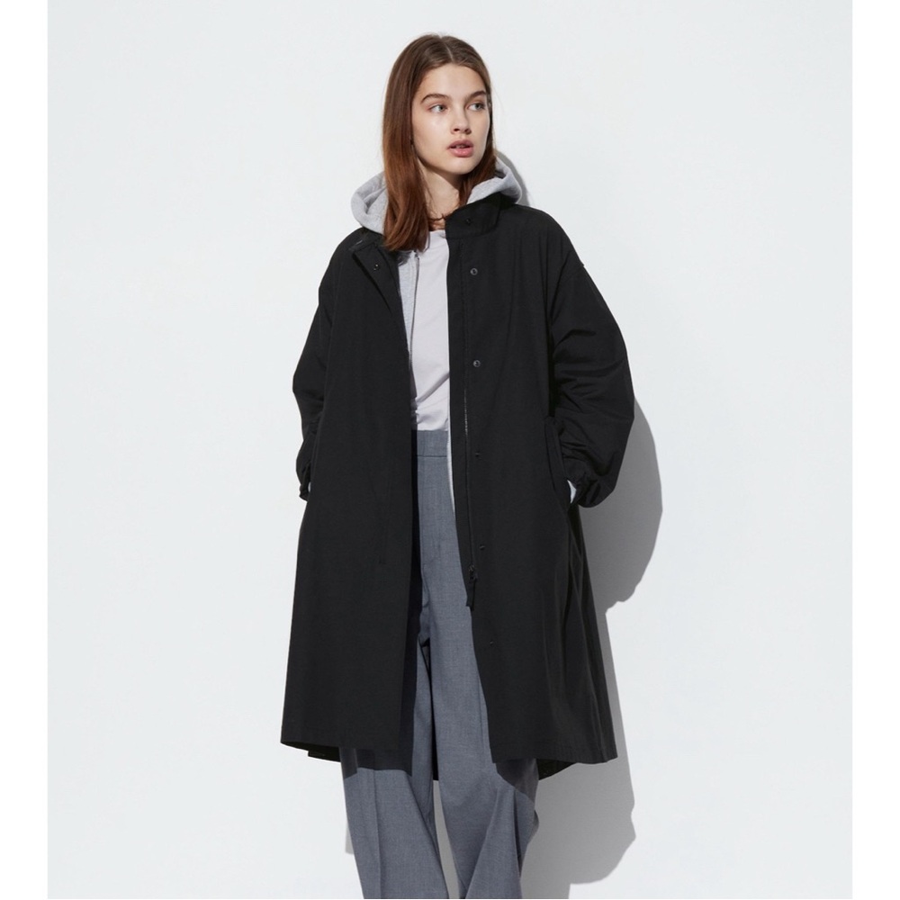 Women's Uniqlo Black Rain Coat Size Small